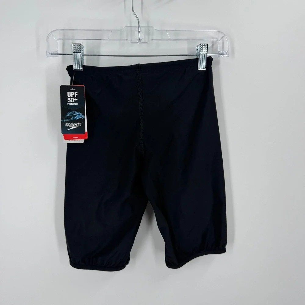 Speedo Jammer Swim Shorts Kids Size 12 Black UPF 50+ 87475114001